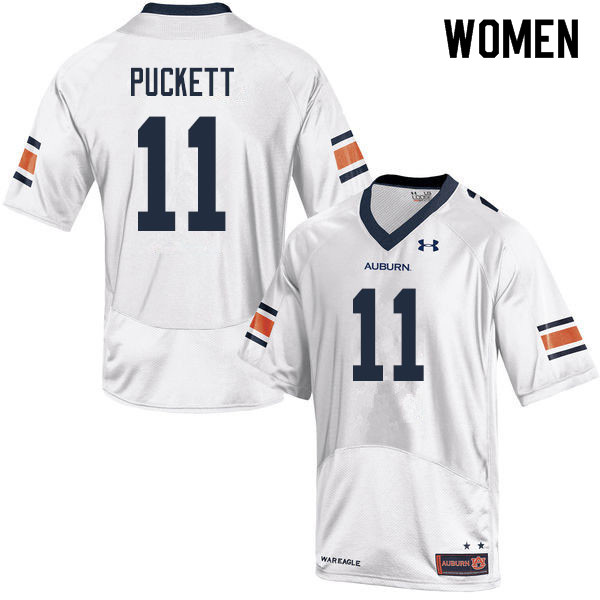 Auburn Tigers Women's Zion Puckett #11 White Under Armour Stitched College 2019 NCAA Authentic Football Jersey IIS5774OS